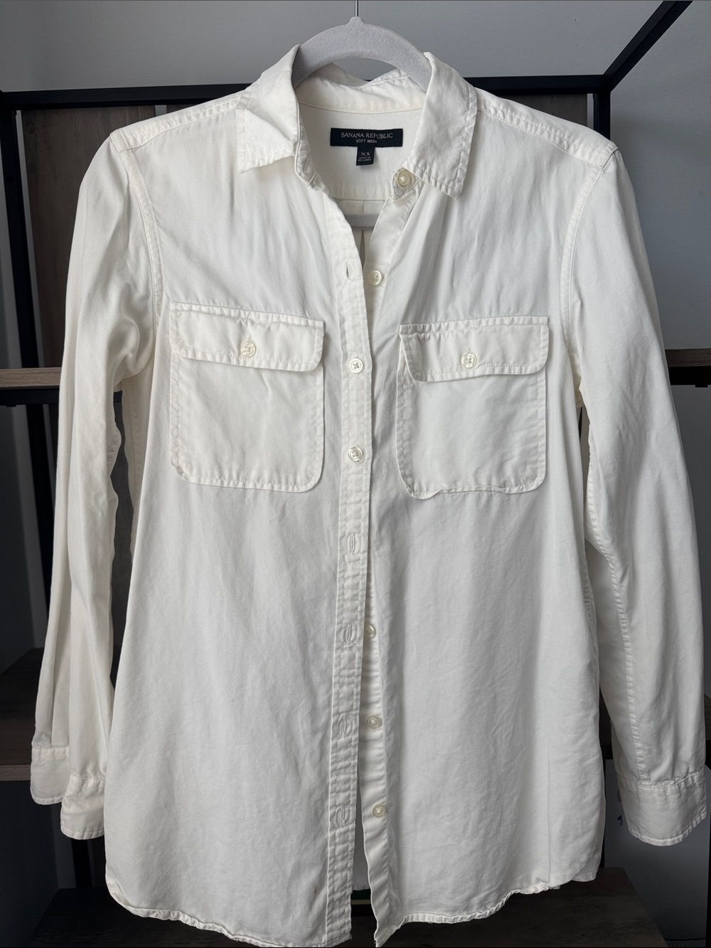 Banana Republic White Button-Down Shirt